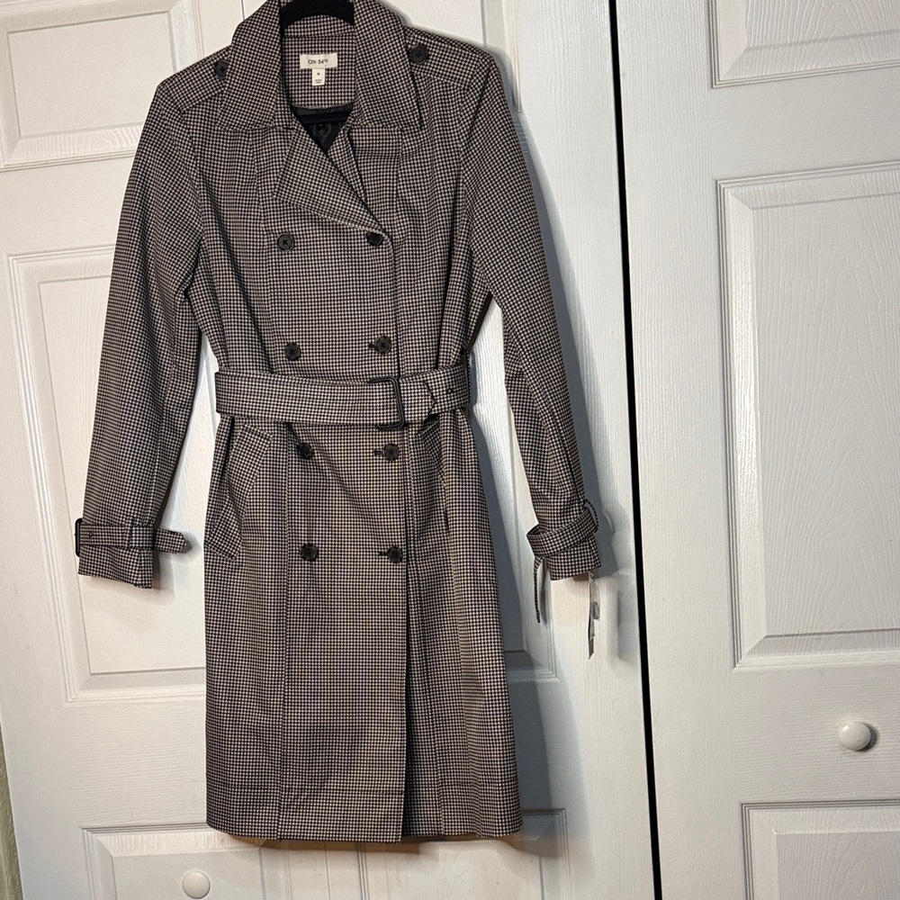 Women's Classic Checkered Trench Coat